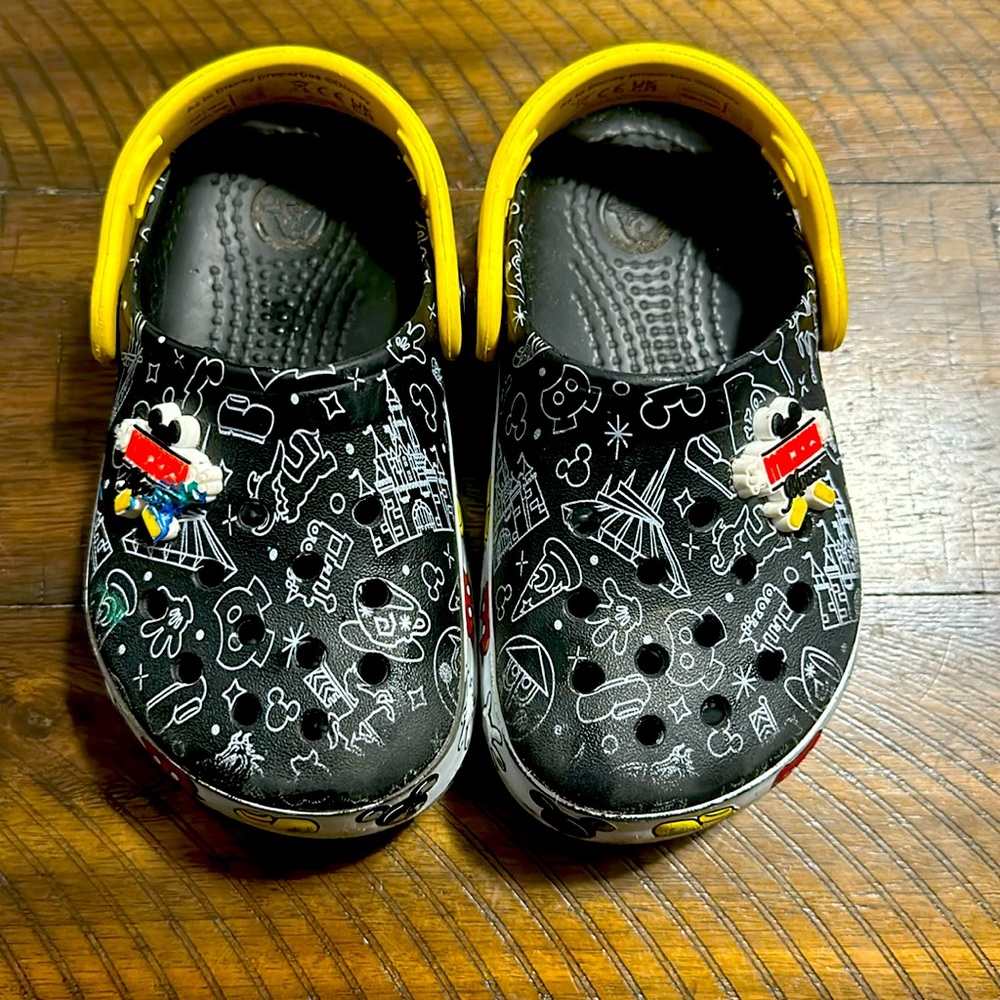 Black Disney crocs bought at All star movies for $45 used but in good condition